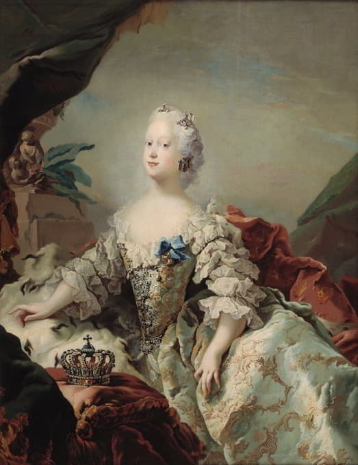 Carl Gustaf Pilo - Louise, Frederik V’s First Queen in her Coronation Robes
