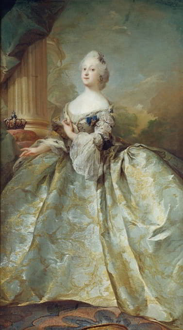 Carl Gustaf Pilo - Portræt af Louise, Frederik V’s første dronning