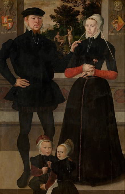 Master Of The Antwerp Family Portrait - Thomas Gerritzn Doesburch and Claesje Hendricksdr Roeclaes with their daughters