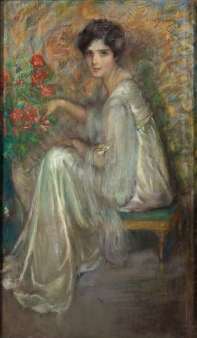 Alice Pike Barney - Young Woman with Roses