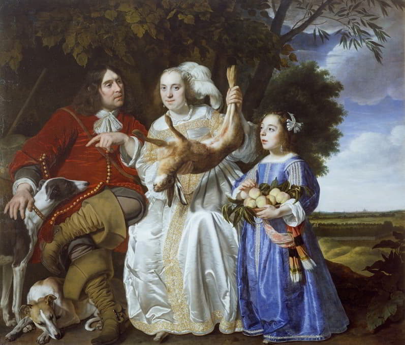 Jochem van Aras和他的妻子和女儿