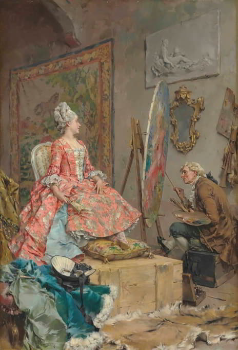Frederik Hendrik Kaemmerer - Sitting for her Portrait