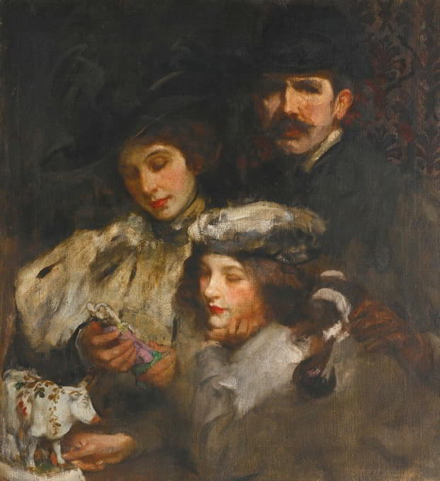 画家、他的妻子和女儿