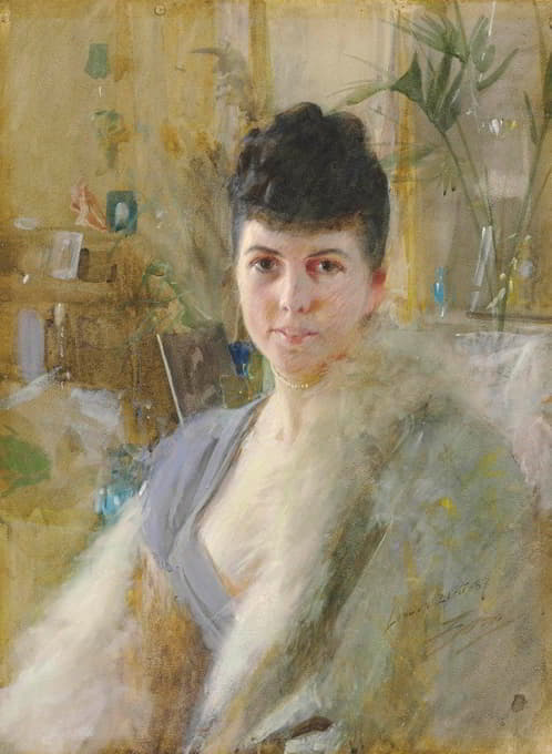 Anders Zorn - Portrait of a Lady in a Drawing Room