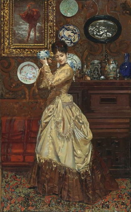 Édouard Frédéric Wilhelm Richter - Admiring the porcelain