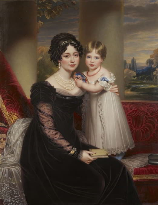 Henry Bone - The duchess of Kent with her daughter, the future queen Victoria