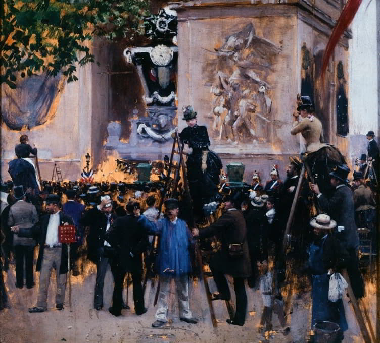 Jean Béraud - Les funérailles de Victor Hugo, place de l’Étoile (1er juin 1885)