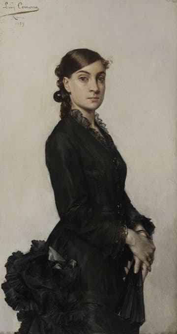 Léon François Comerre - Portrait de Jacqueline Comerre-Paton en robe noire