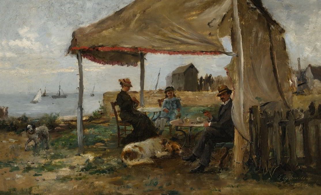 Julian Gustave Gagliardini - A picnic by the shore
