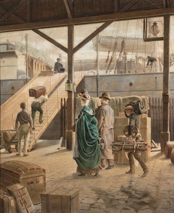 Louis-Auguste-Georges Loustaunau - Boarding the ship for New York