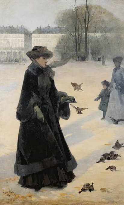 Eugène Clary - Winter morning in the Tuileries gardens, Paris