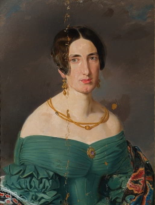 Joseph Hasslwander - Frau in grünem Kleid