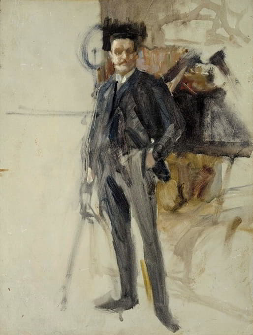 Albert Edelfelt - Self-Portrait, Sketch