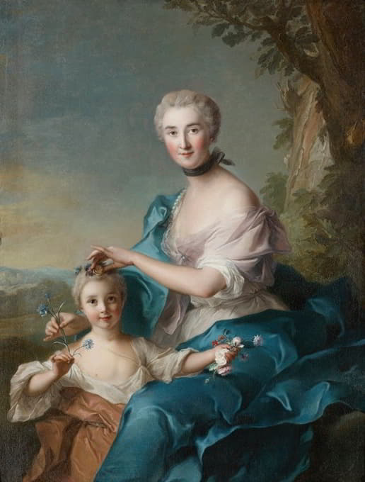 克罗扎特·德·蒂尔夫人和她女儿的画像