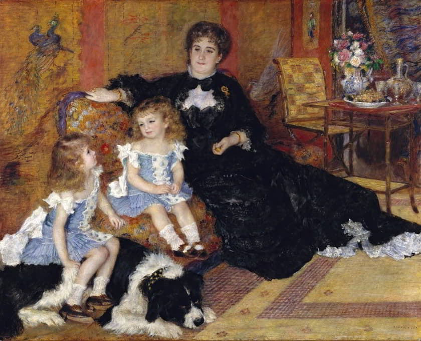 乔治·查彭蒂埃夫人（Marguérite Louise Lemonnier，1848-1904）及其子女乔其特·伯特（1872-1945）和保罗·埃米尔·查尔斯（1875-1895）