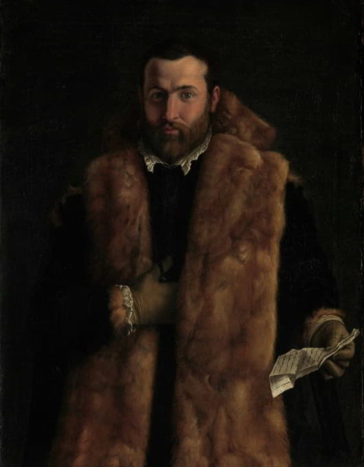 一个穿着毛皮大衣的男人的肖像
