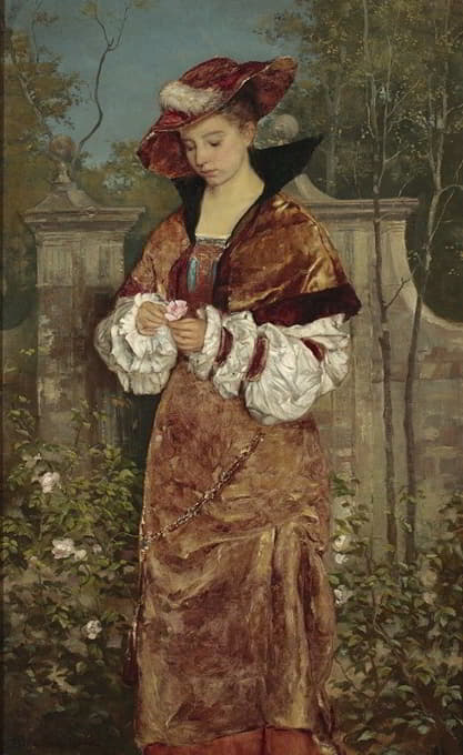 Stefan Bakałowicz - Portrait of a lady in the garden