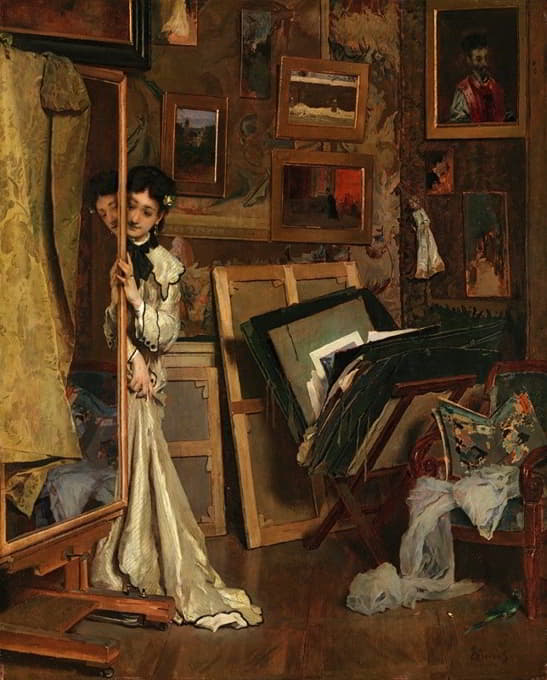 Alfred Stevens - The Psyché (My Studio)