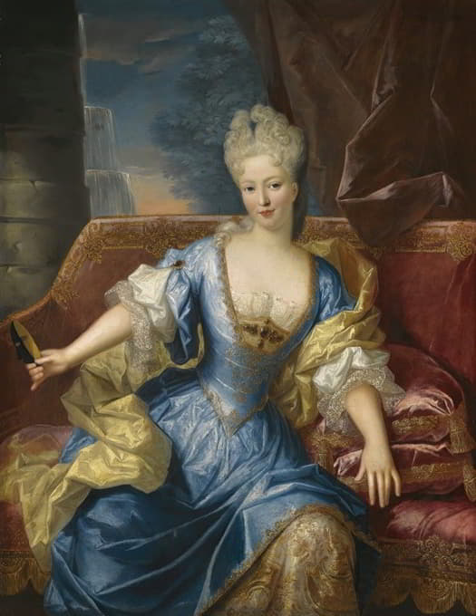一位女士坐在茶壶上的肖像
