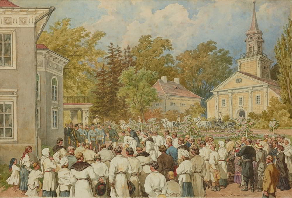 Juliusz Kossak - Delegation from the Krysowice Commune Thanking the Emperor for Money Donated for the Building of the School