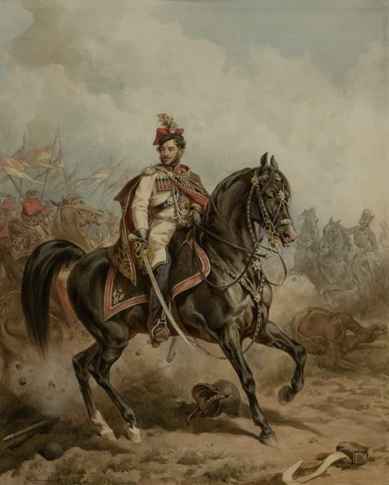 Juliusz Kossak - Franciszek Wodzicki at the head of the Krakusi cavalry