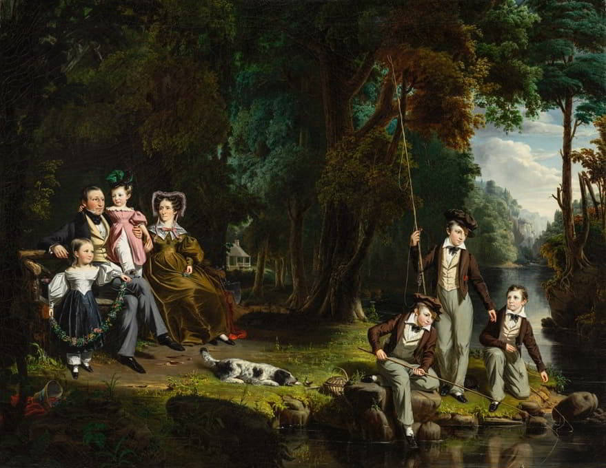 亚历山大·马斯顿和他的妻子和孩子们