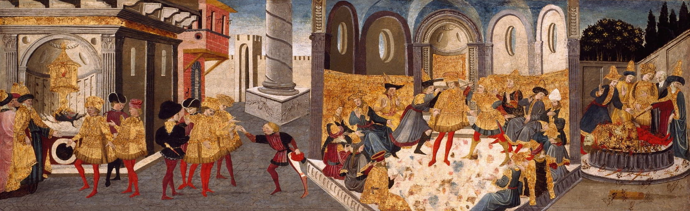 Workshop of Apollonio di Giovanni - The Assassination and Funeral of Julius Caesar