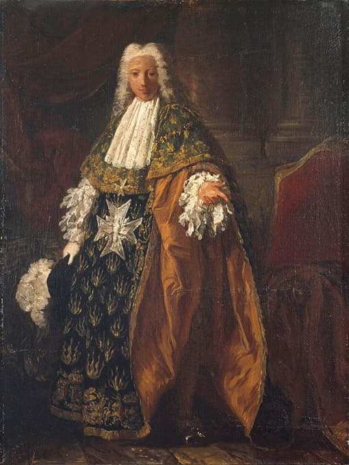 保罗·希波利特·德博维利埃（Paul Hippolite de Beauvillier）的肖像，圣艾格南公爵（1684-1776），穿着圣灵骑士团的骑士服。