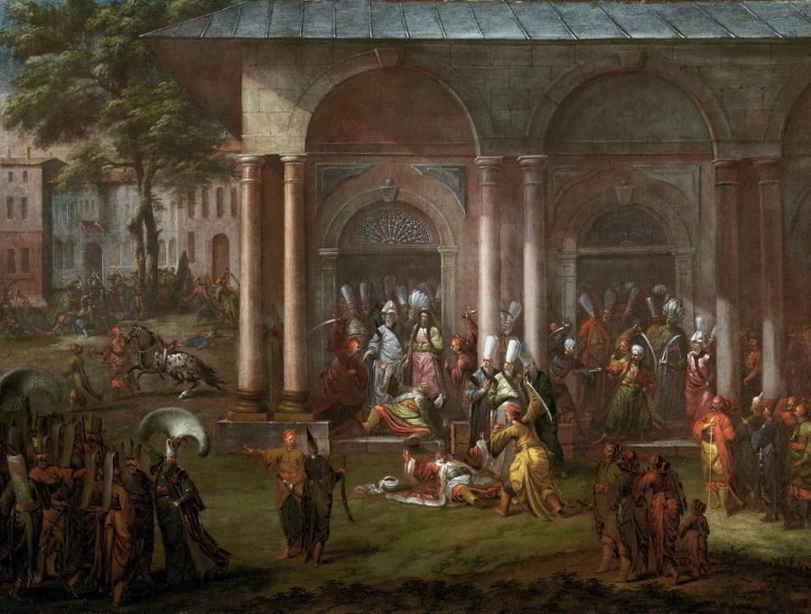 Jean Baptiste Vanmour - The Murder of Patrona Halil and his Fellow Rebels