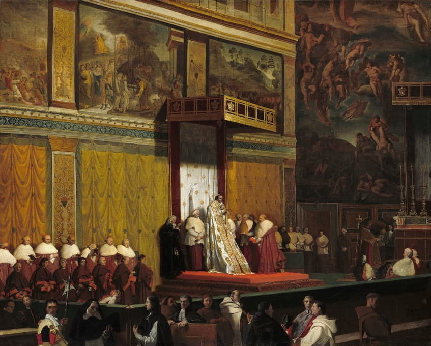 教皇庇护七世在西斯廷教堂