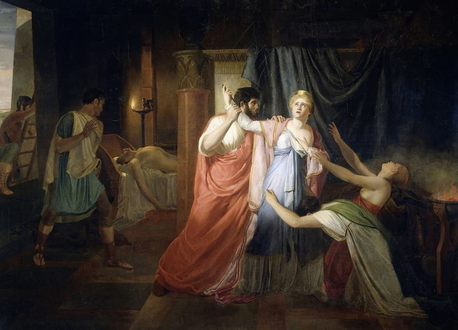 普鲁利斯阻止克利奥帕特拉刺伤自己
