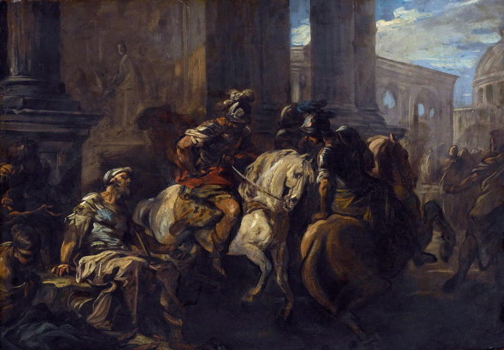 贝里萨里乌斯在罗马城门前乞讨