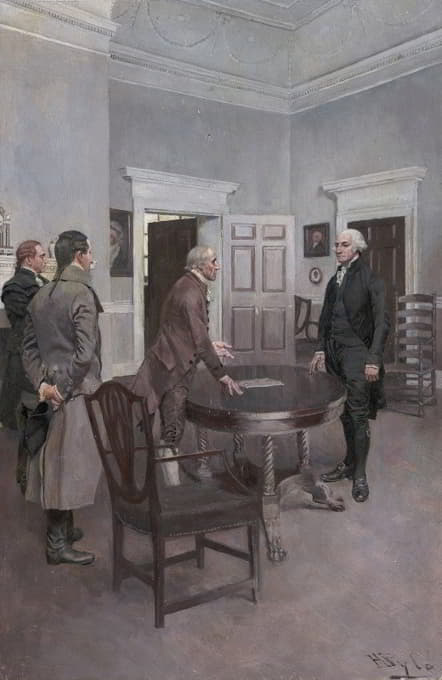 Howard Pyle - Thompson, The Clerk Of Congress, Announcing To Washington, At Mount Vernon, His Election To The Presidency