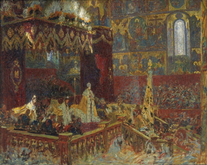 沙皇尼古拉二世在莫斯科的加冕仪式。
