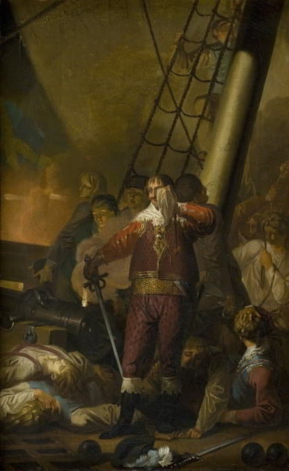 克里斯蒂安四世登上他的旗舰“三位一体”