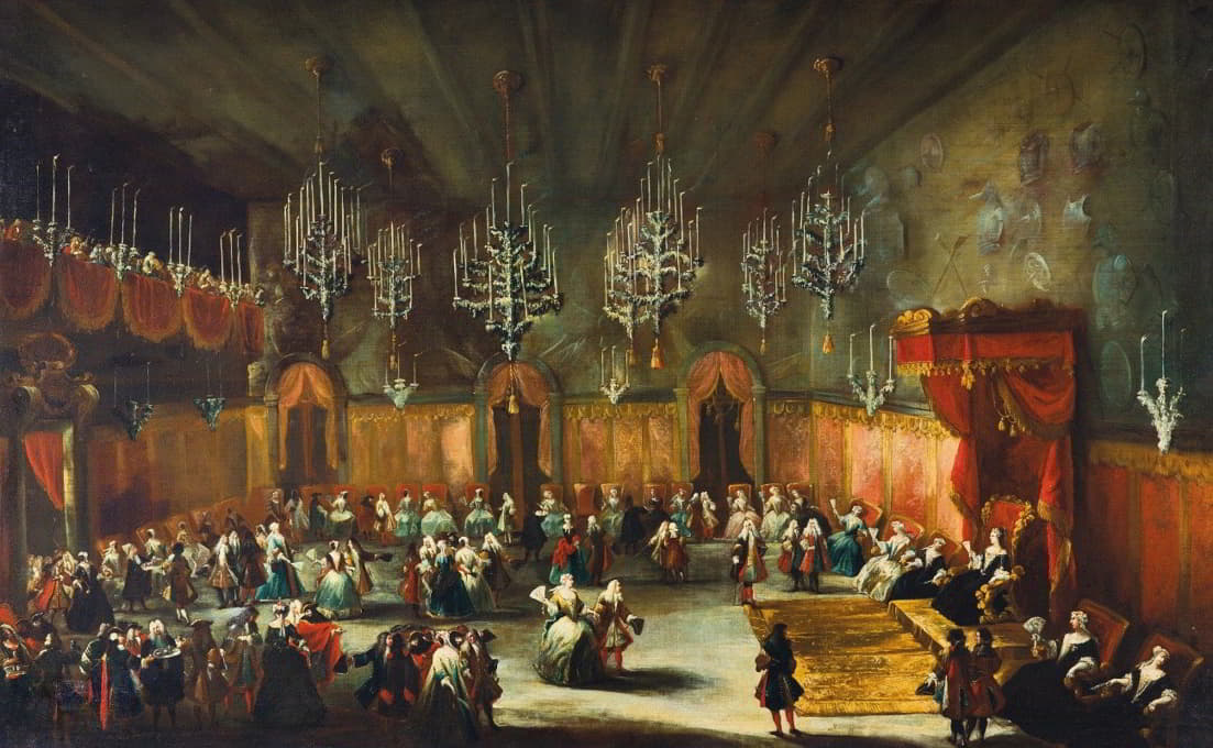 Antonio Stom - A ball in honour of Anna Maria Luisa de’ Medici, Electress Palatine and daughter of the Grand Duke Cosimo III of Tuscany