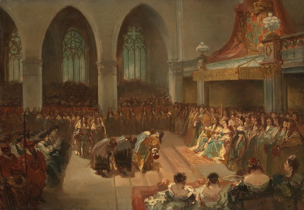 Charles Rochussen - The coronation of William III and Mary Stuart, Anno 1689