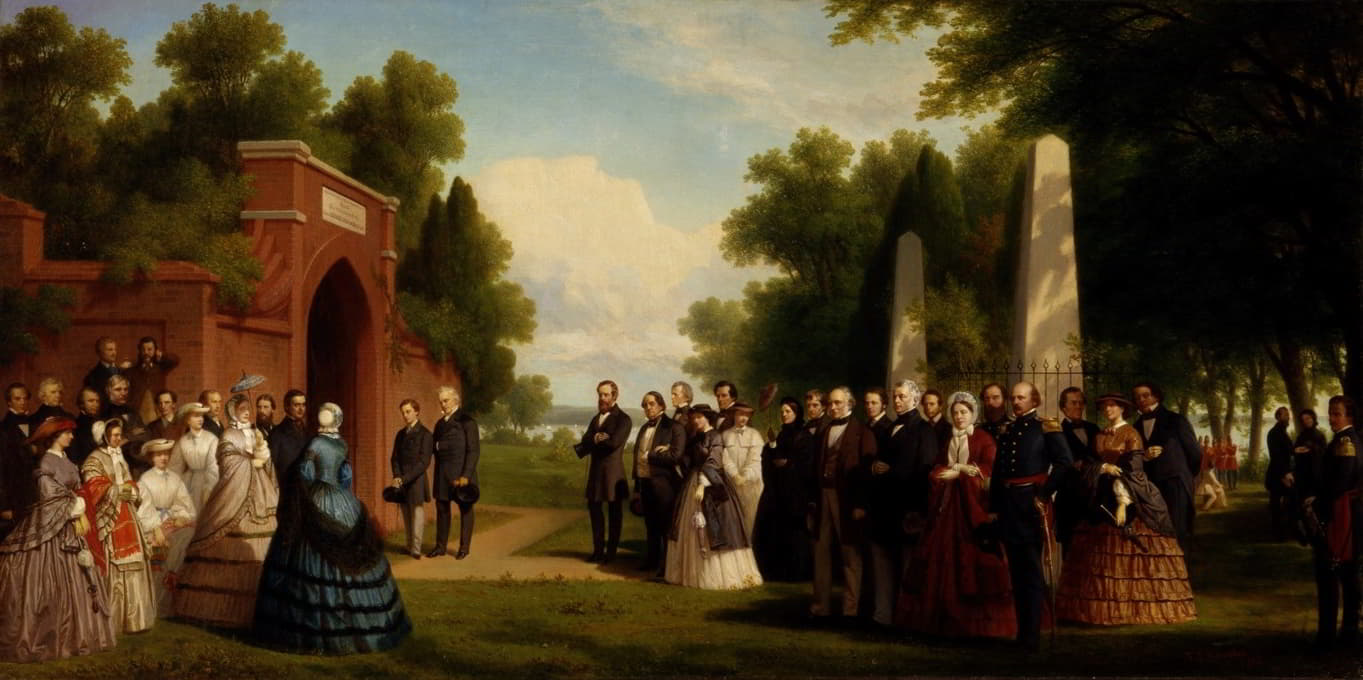 1860年10月，威尔士亲王、布坎南总统和政要访问位于弗农山的华盛顿陵墓