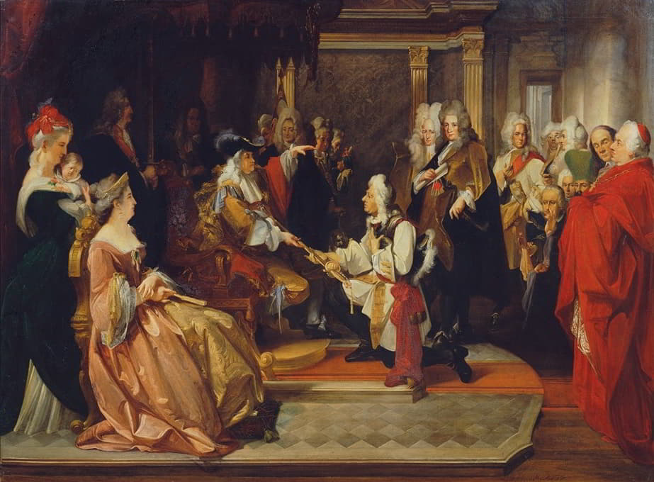 贝尔格莱德战役结束后，查理六世皇帝向尊敬的国王介绍了尤金王子