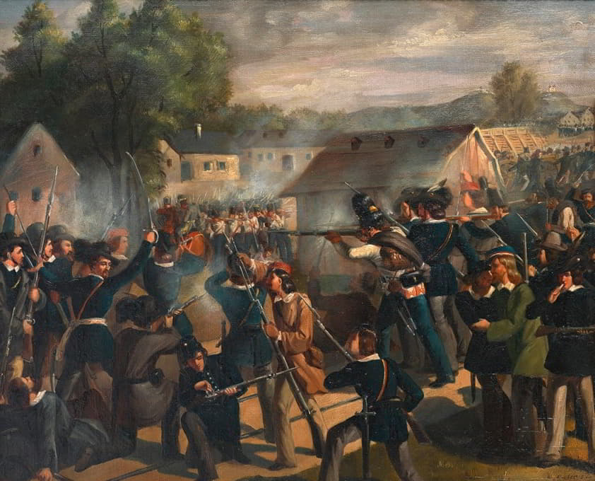 6日在利奥波德市塔伯桥的战斗。1848年10月