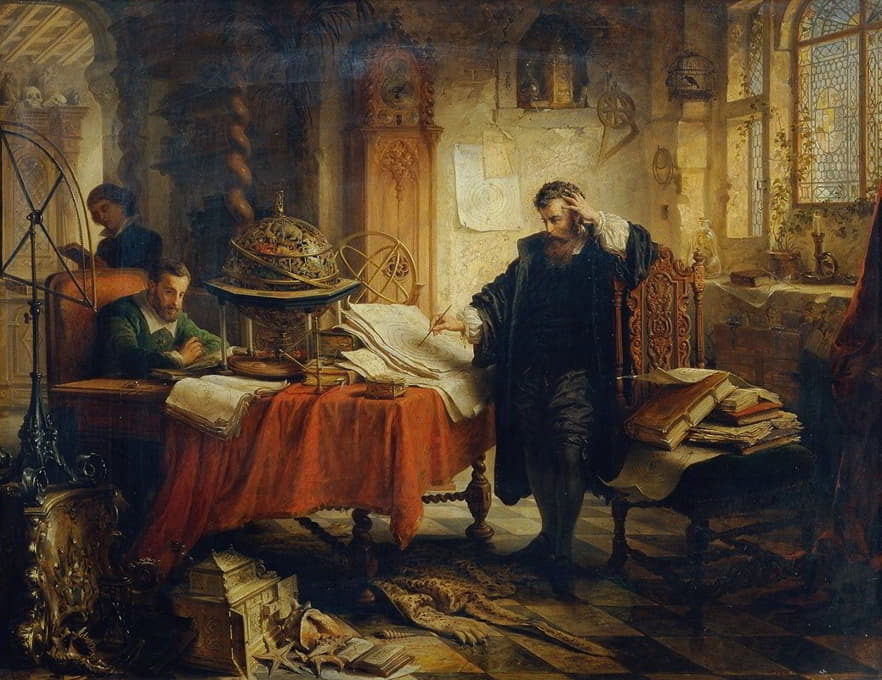 Eduard Ender - Kopernikus, die Bahnen der Gestirne aufzeichnend