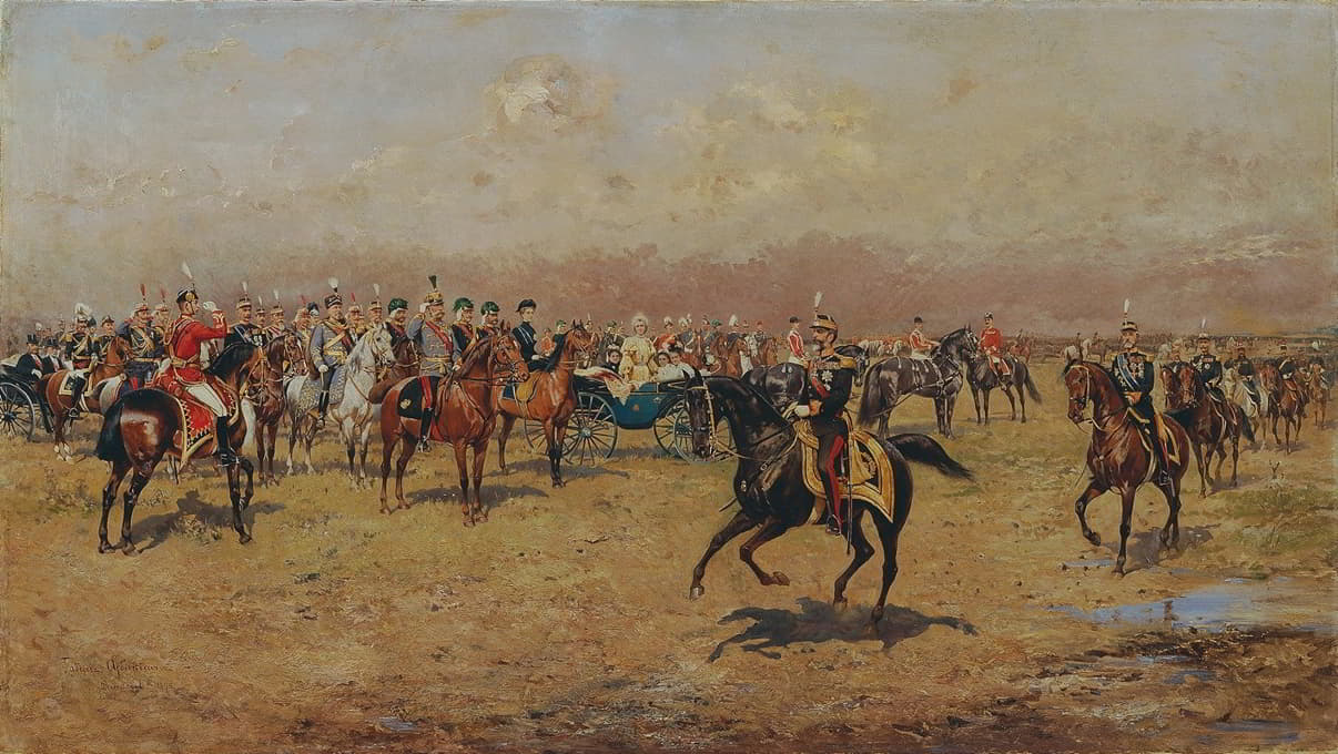 弗朗茨·约瑟夫一世皇帝面前的阅兵式。