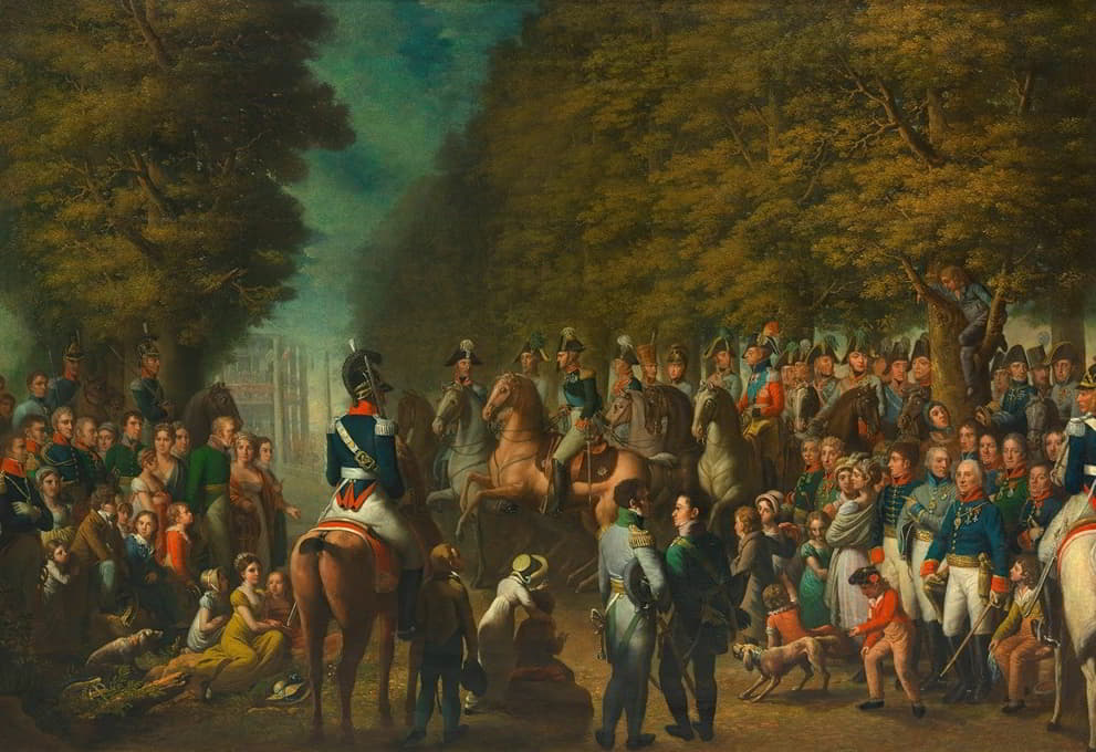 18日在普拉特举行的军事聚会。1814年10月