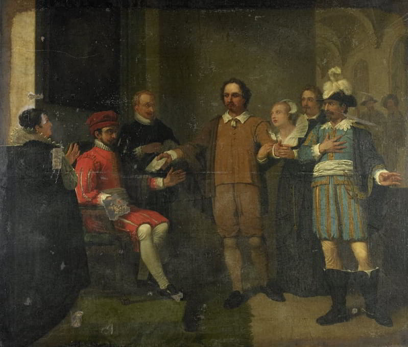 Jan Willem Pieneman - Jacob Simonsz de Rijk getting the Spanish Governor-General Requesens to Release Marnix van Sint Aldegonde, 1575