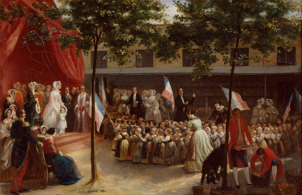 Jules Laure - La duchesse d’Orléans et le comte de Paris visitent une salle d’asile parisienne
