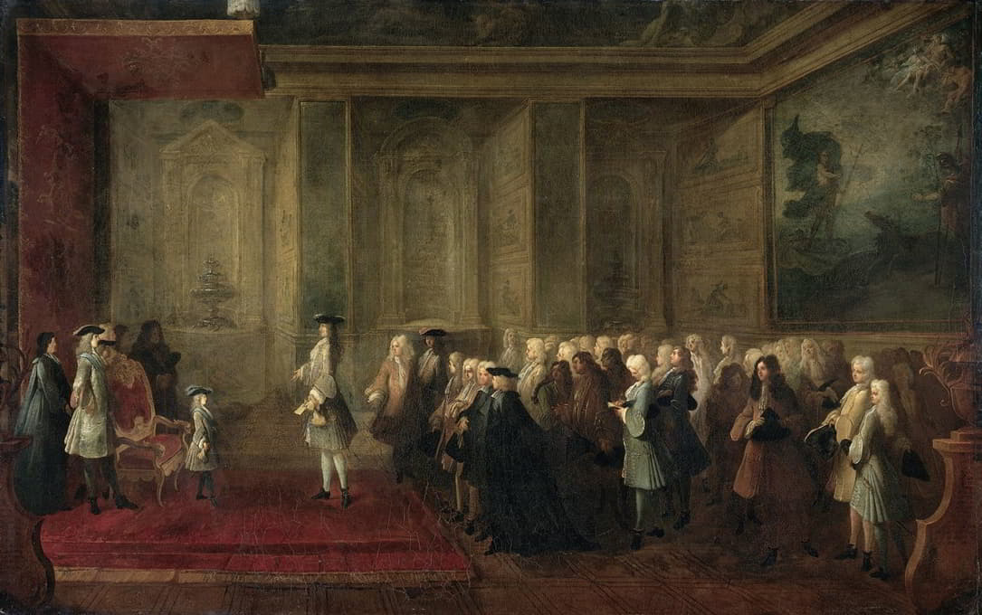 1719年7月24日，科内利斯·霍普（1685-1762）在路易十五宫廷作为州总公使受到的接待