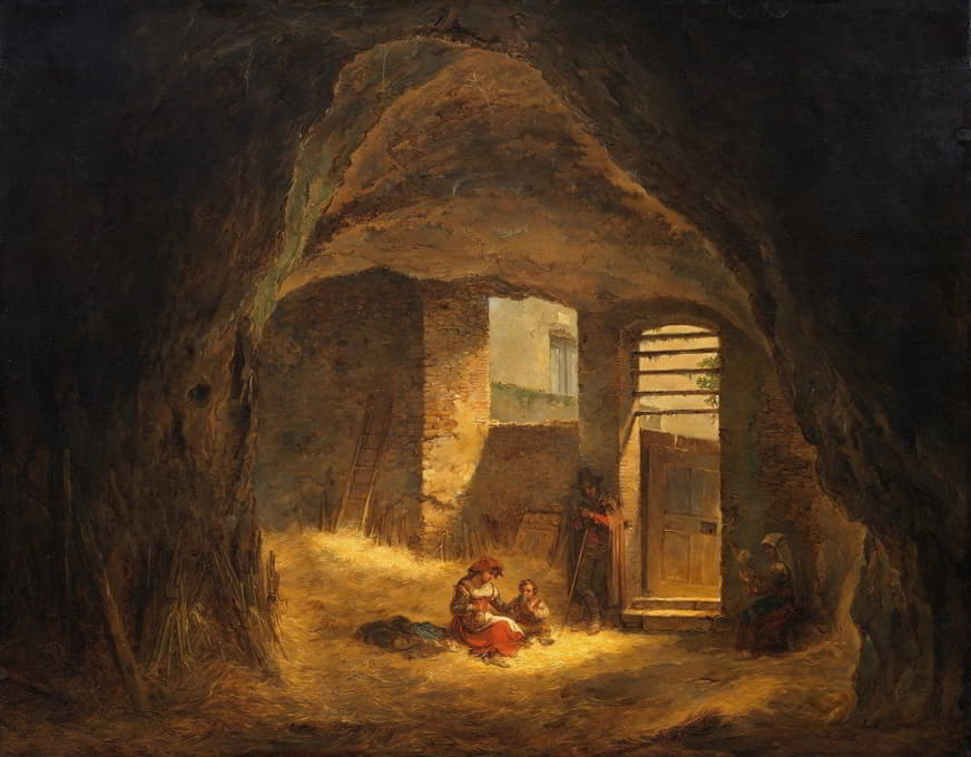 洞穴中的意大利农民（塔佩岩中的古董洞穴）