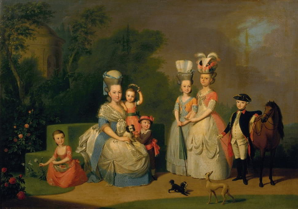 奥兰治的卡罗莱纳·威廉敏娜（1743-1787）及其子女的肖像