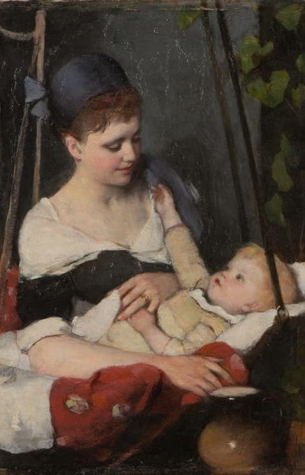 Emma Ekwall - Ung mor som vaggar sitt barn
