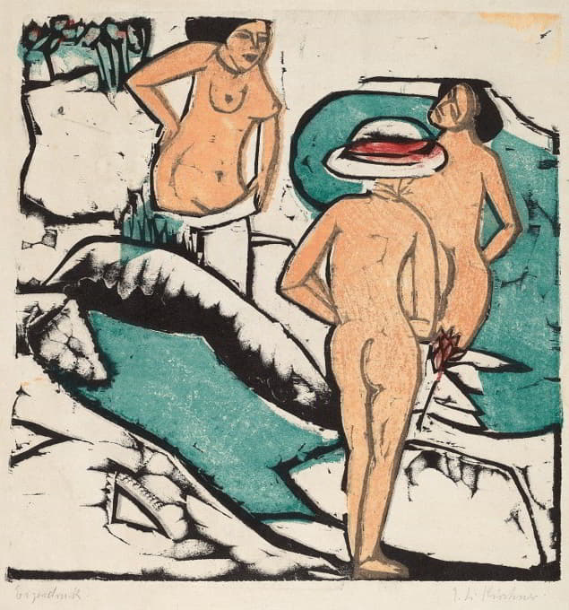 Ernst Ludwig Kirchner - Women Bathing Between White Stones